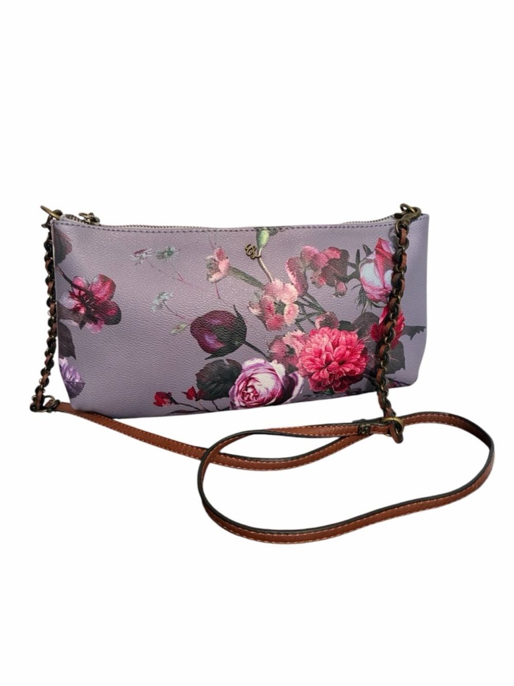 Elliott Lucca Artisan Floral Vintage Rose Crossbody Clutch Bag